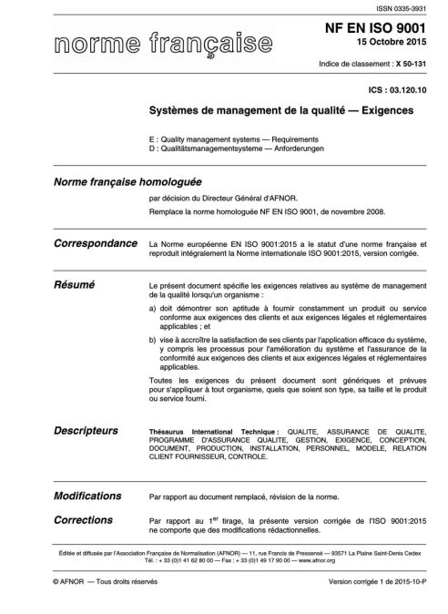 Cliquez pour revenir à la page "Norme iso 9001 : 2008