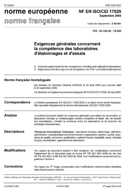Cliquez pour revenir à la page "Norme iso 17025"